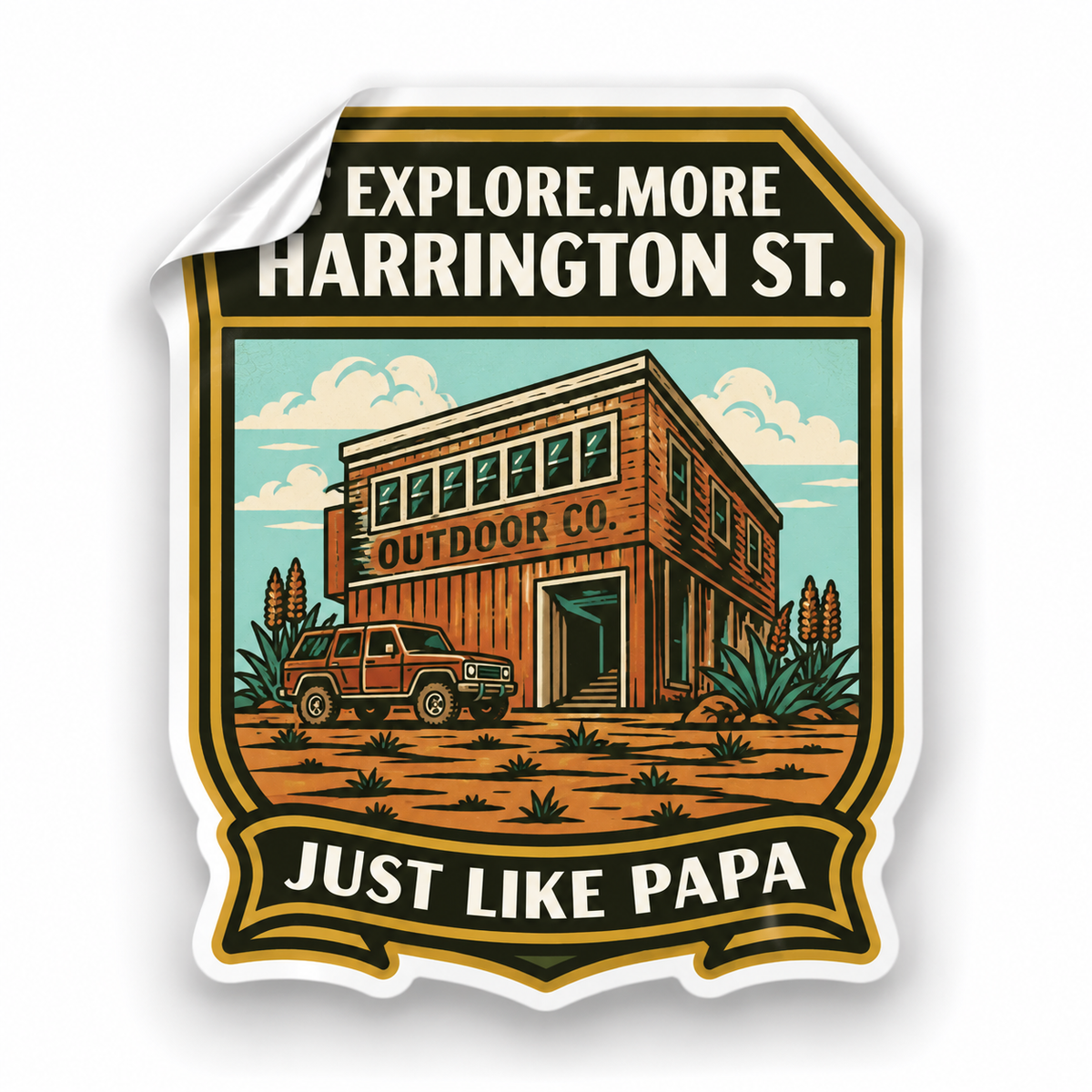 Just Like Papa Destination Sticker - Harrington Street