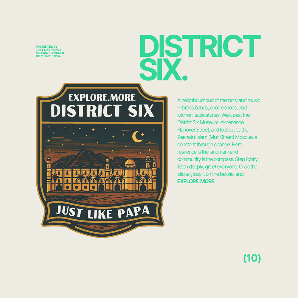 Just Like Papa  Destination Sticker - District Six