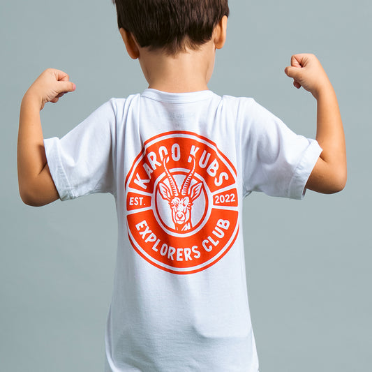 Karoo Kubs Springbok Tees/White 3-4yrs to 13-14
